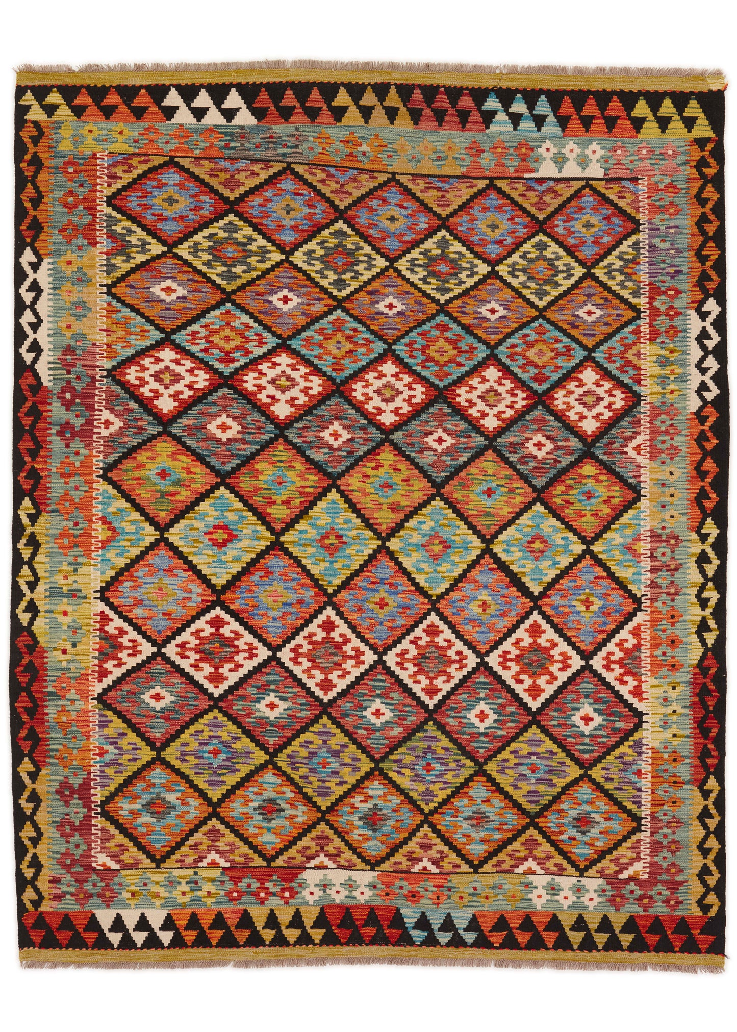 Handgeweven Oosters Tapijt | Unique Afghan Kelim 1187 (voorraad)