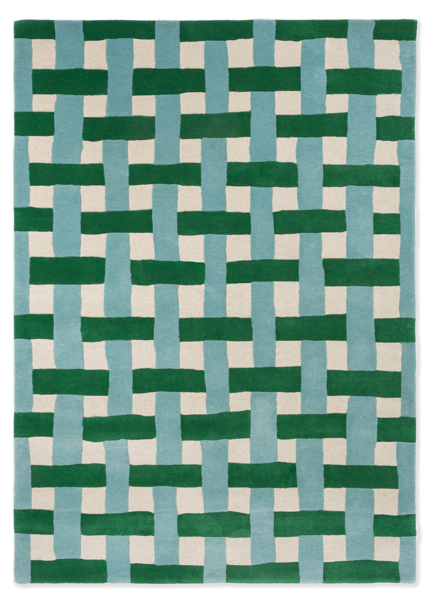 Laagpolig vloerkleed van Harlequin | Basket weave Emerald-aquamarine