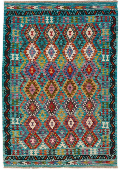 Handgeweven Oosters Tapijt | Unique Afghan Kelim 12953 (voorraad)