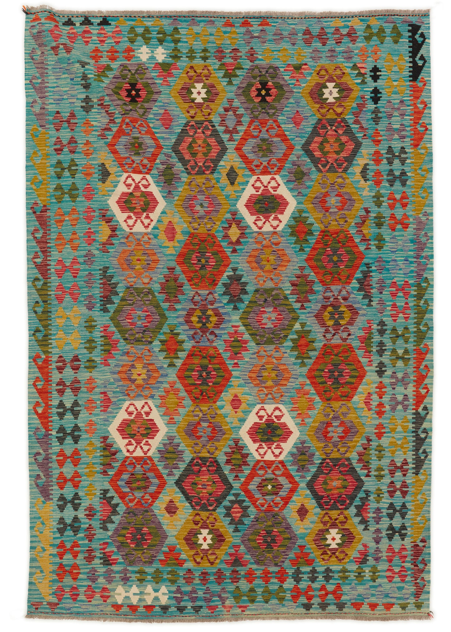 Handgeweven Oosters Tapijt | Unique Afghan Kelim 13890 (voorraad)