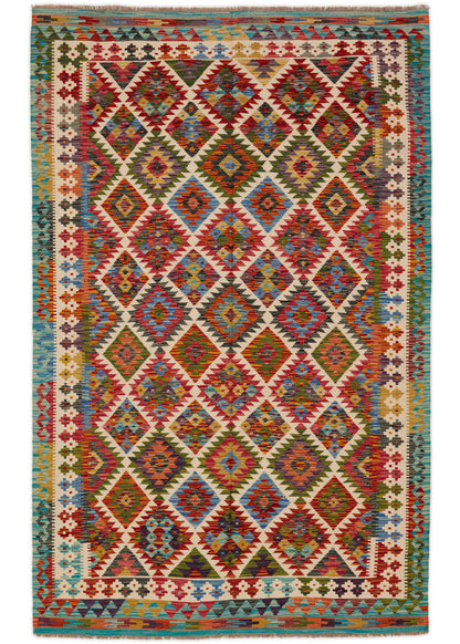 Handgeweven Oosters Tapijt | Unique Afghan Kelim 13990 (voorraad)