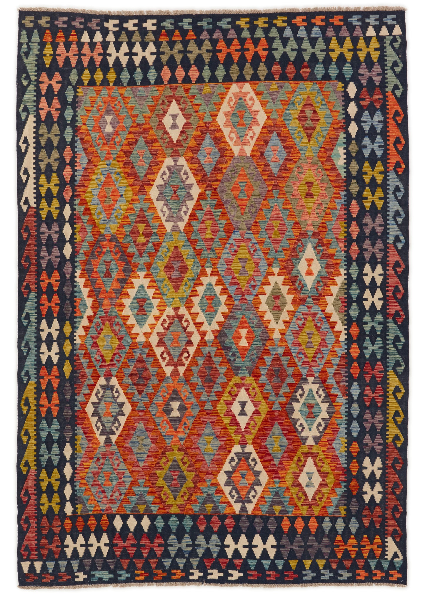 Handgeweven Oosters Tapijt | Unique Afghan Kelim 13866 (voorraad)