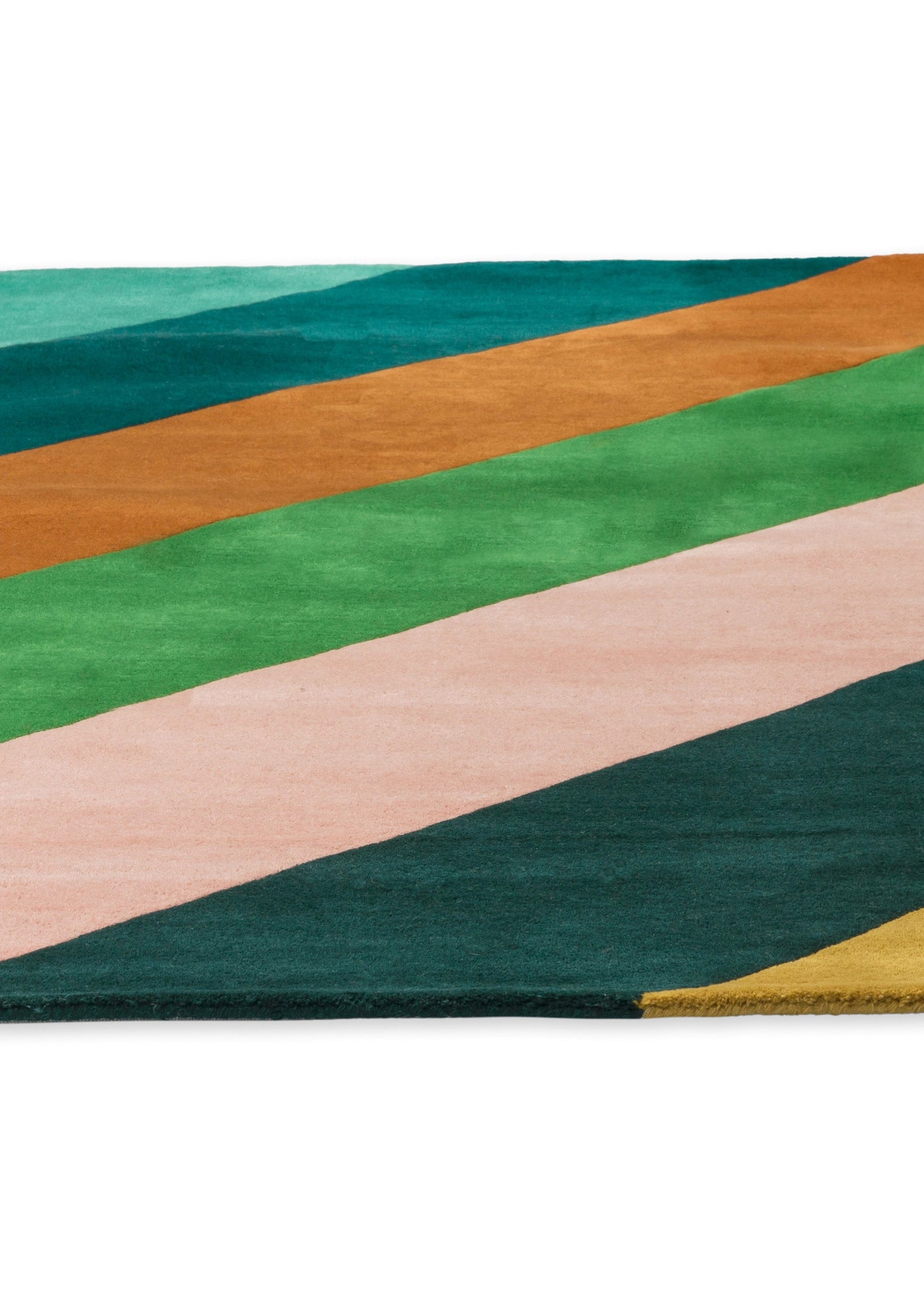 Laagpolig vloerkleed van Harlequin | Sherbet stripe Emerald -  amber