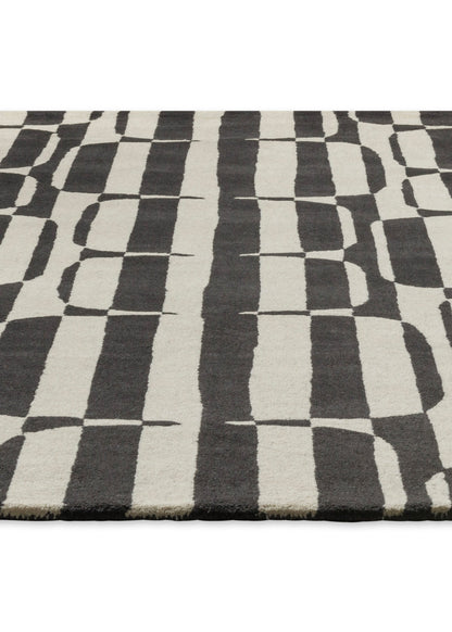 Laagpolig vloerkleed van Scion | Lohko stripe Charcoal