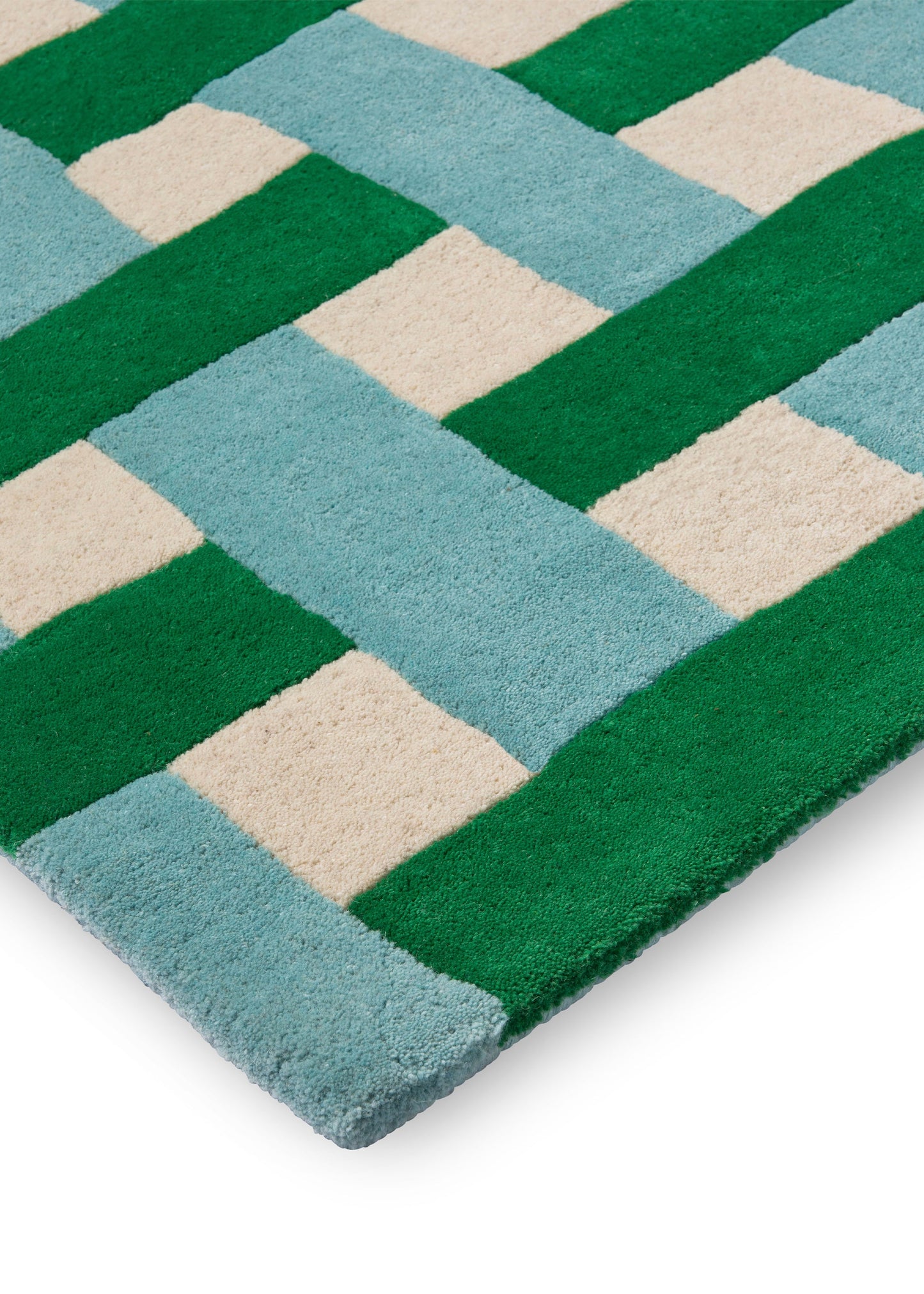 Laagpolig vloerkleed van Harlequin | Basket weave Emerald-aquamarine