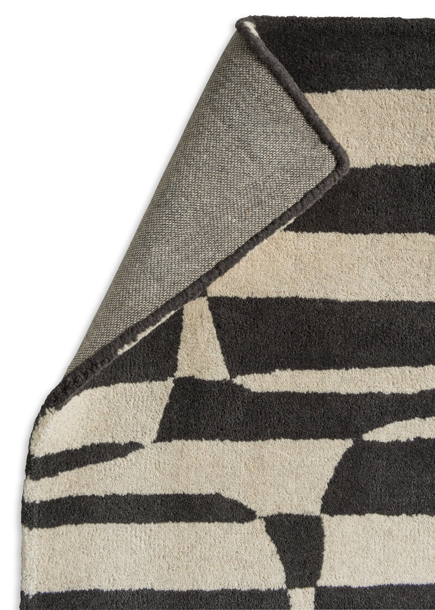 Laagpolig vloerkleed van Scion | Lohko stripe Charcoal