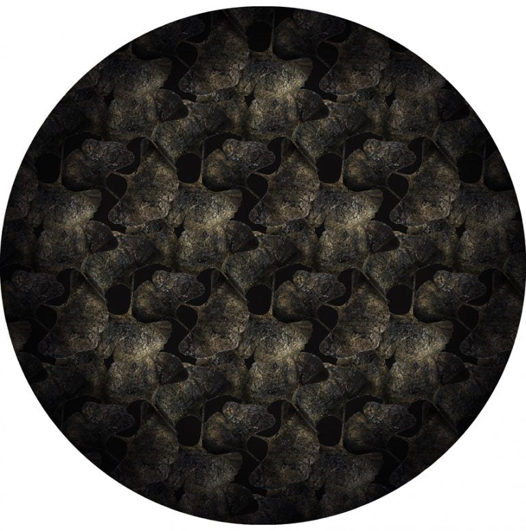 Laagpolig vloerkleed Moooi Carpets Ginko Leaf Black Rond