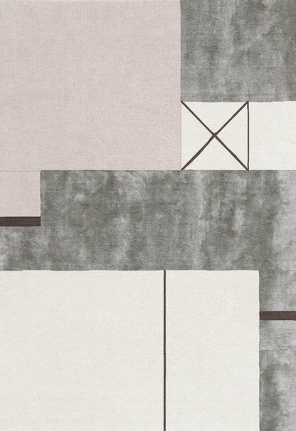 Layered Simon Mullan Patch Work Rug - Handgemaakt Vloerkleed met Uniek Patchwork Design