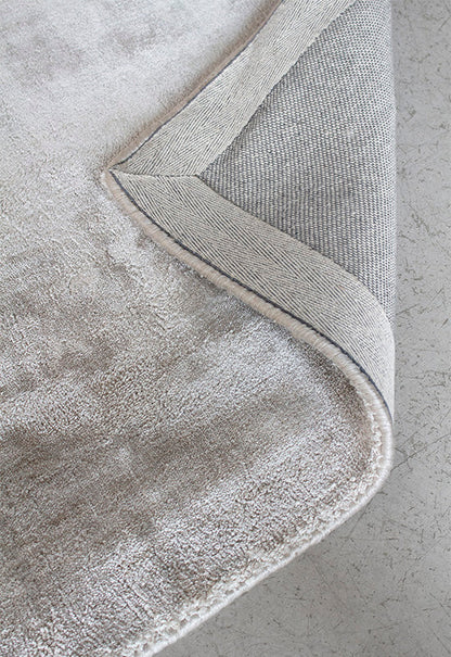 Layered Solid Viscose Greige Rug - Luxe Handgemaakt Vloerkleed van 100% Viscose