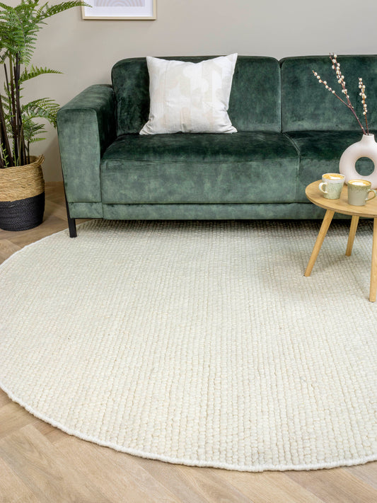 Vloerkleed MOMO Rugs Stone White Rond 260x260 (maatwerk)