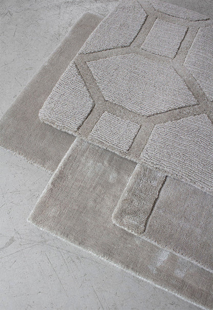 Layered Entrance True Greige Wool Rug