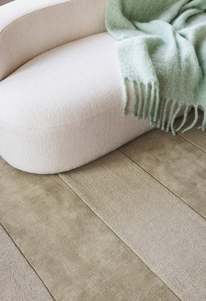 Layered Stripe Grande Pistachio Wool Rug