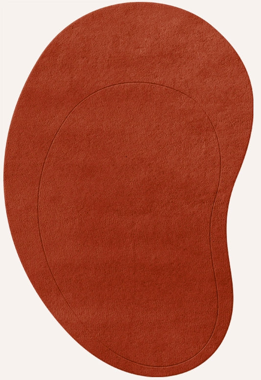 Layered Residue Tomato Red Wool Rug